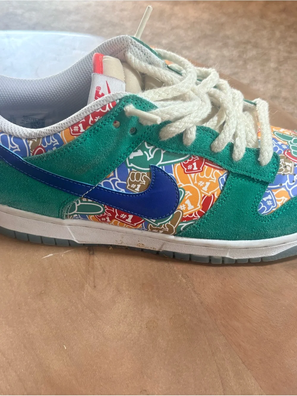 Nike Kids Green Multi-Color Graphic Sneakers